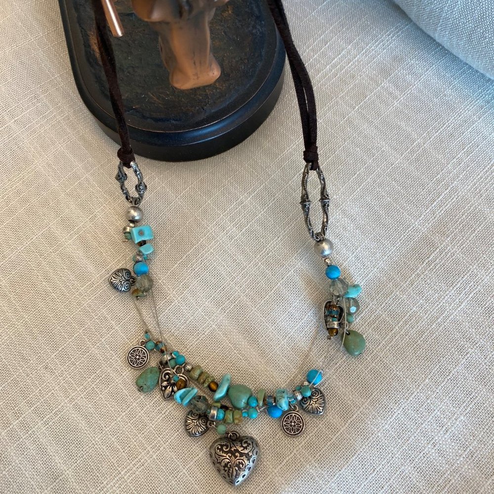 Silver and Turquoise Native American/Western Necklace